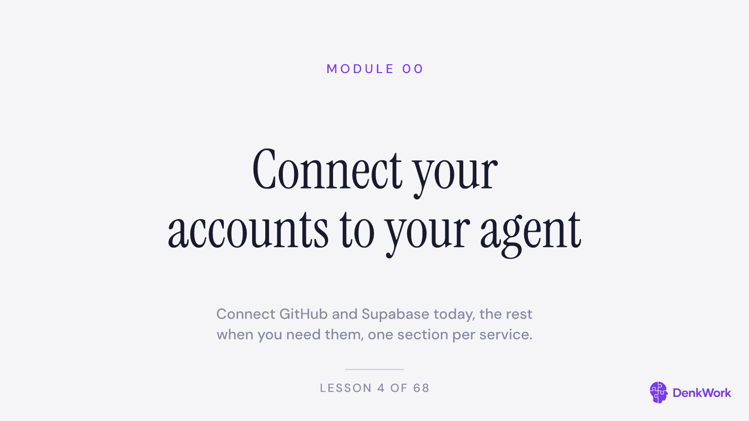 Connect your accounts to your agent, module 0